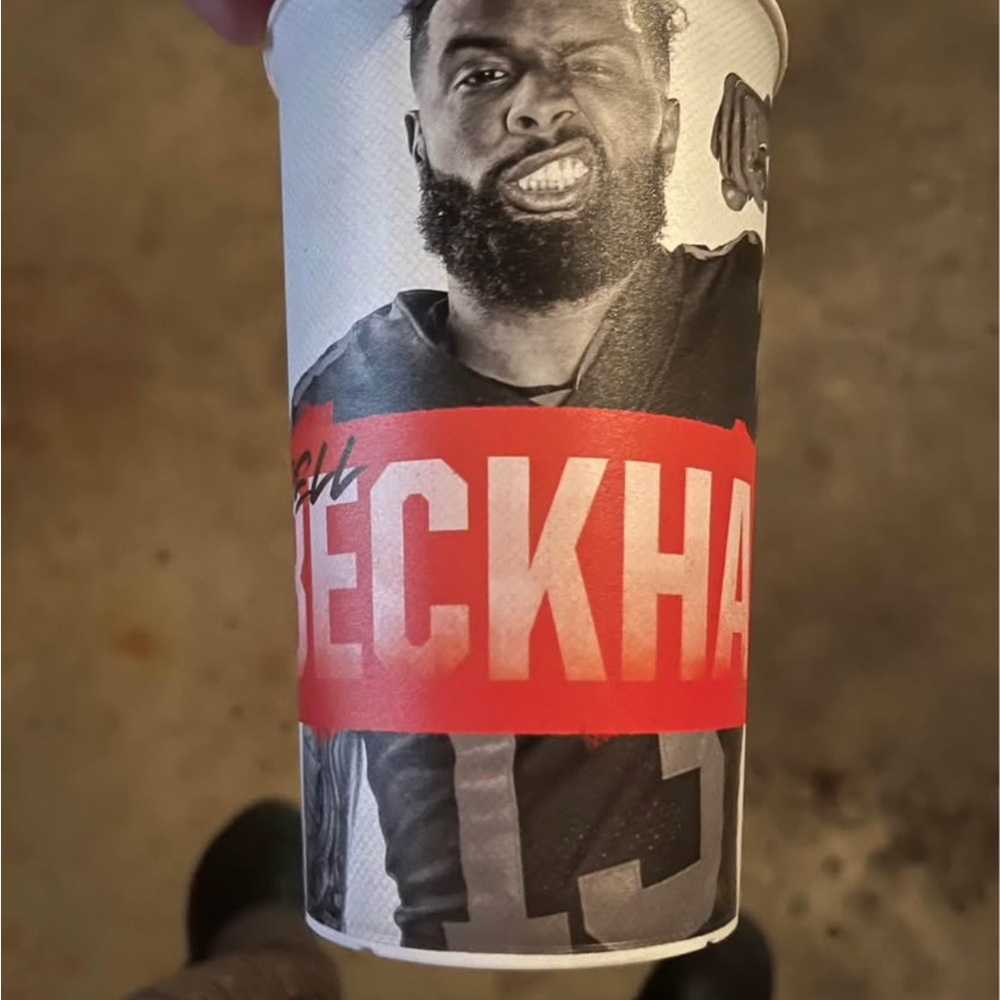 Cleveland browns Odell Beckham Graphic Cup with orange Accent